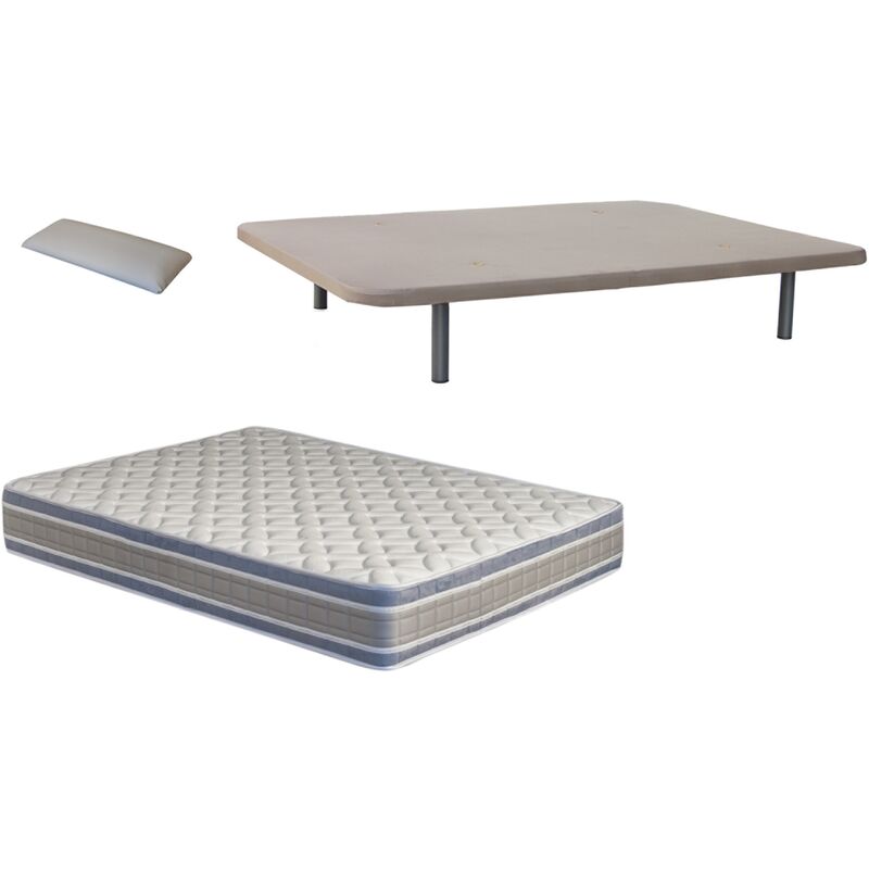 

Pack Base tapizada (patas incluidas)+colchon NATUR VISCO+ almohada DE REGALO 150X180
