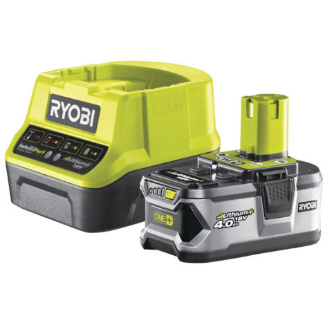 Pack batería y cargador Ryobi Litio 18V 4 Ah negro