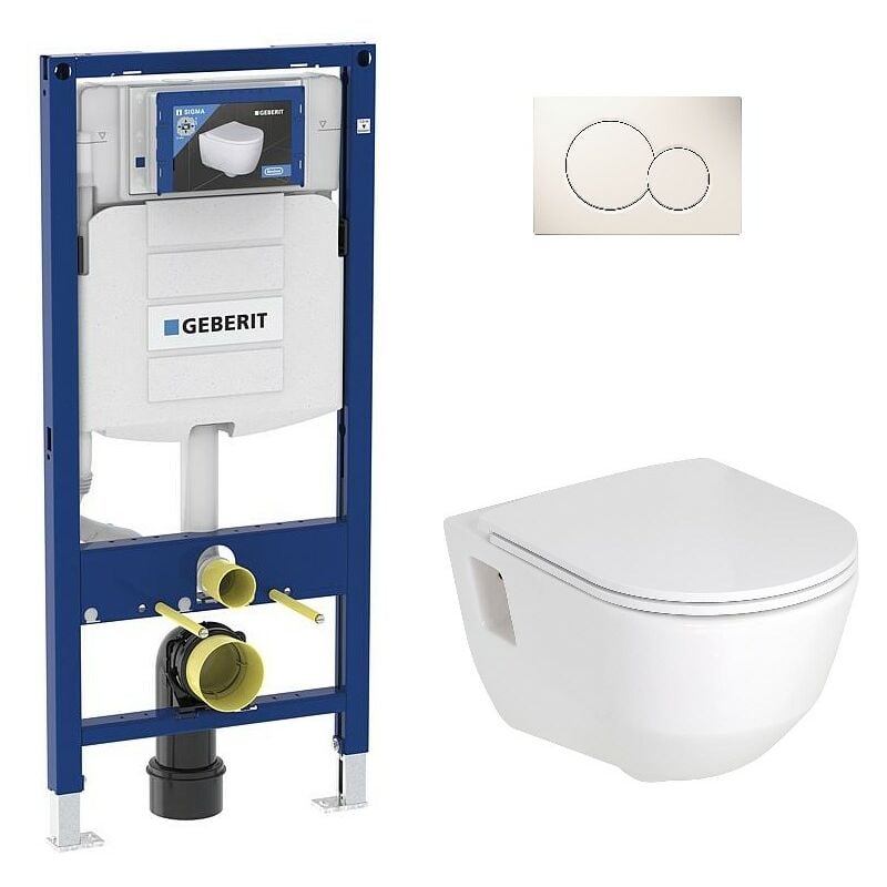 Pack Bati support Geberit et Combi-Pack Laufen pro wc suspendu sans bord de rincage