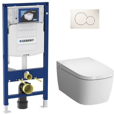 Pack Bati support Geberit et WC Suspendu douche VitrA V-Care 1.1 Basic blanc