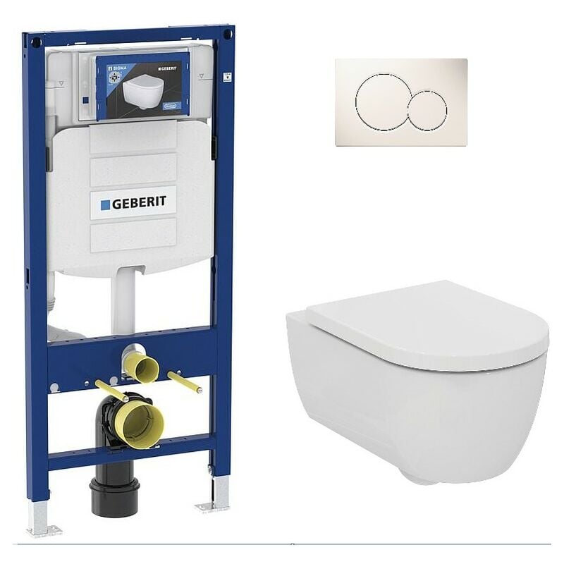 Geberit - Pack Bati support et wc suspendu à fond creux Ideal Standard Blend Curve AquaBlade