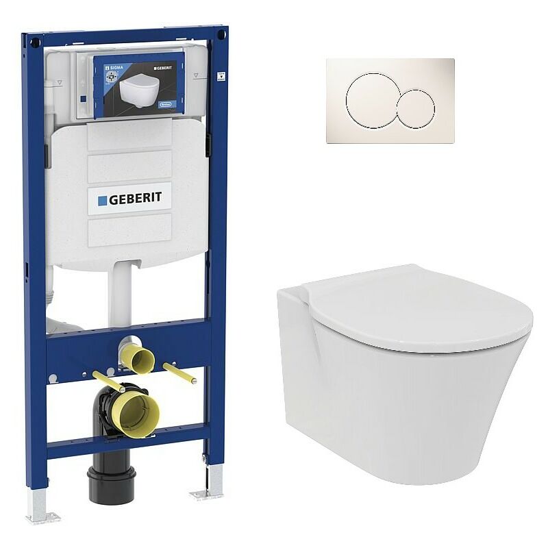 Pack Bati support Geberit et wc suspendu à fond creux Ideal Standard Connect