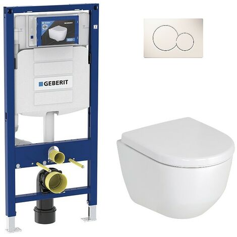 Pack Bati support Geberit et WC suspendu Laufen Pro S sans rebord, surélevé
