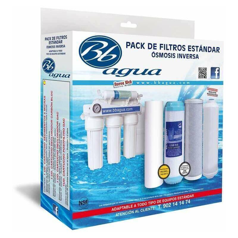 

Pack 4 Filtros para equipo de osmosis inversa - Bbagua