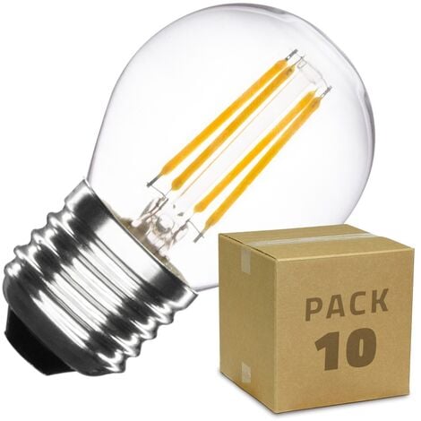 Pack Bombilla LED E27 Regulable Filamento Small Classic G45 4W (10 un)
