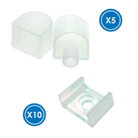 Pack Bouchons et clips pour bandeau Néon LM3982 - Ledme - LM3992