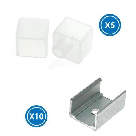 Pack Bouchons et clips pour réglette Néon Case LM3971 - Ledme - LM3986
