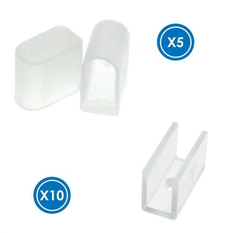 Pack Bouchons et clips pour réglette Néon Case LM3979 - Ledme - LM3990