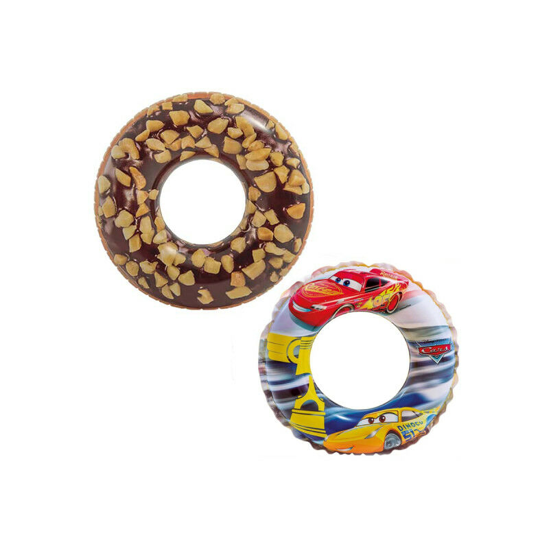 

E-b - Pack Boya inflable de Chocolate Donut Boya inflable de 114 cm de diámetro - Boya inflable de coche de 51 cm de diámetr