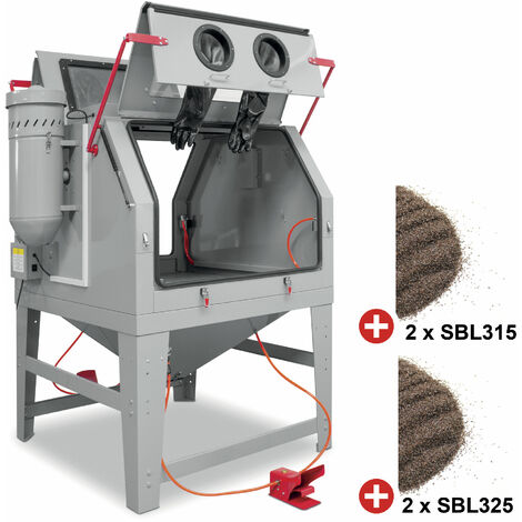 PACK Cabine de sablage avec 100 kg d'abrasifs sable corindon MW Tools CAT1200SET