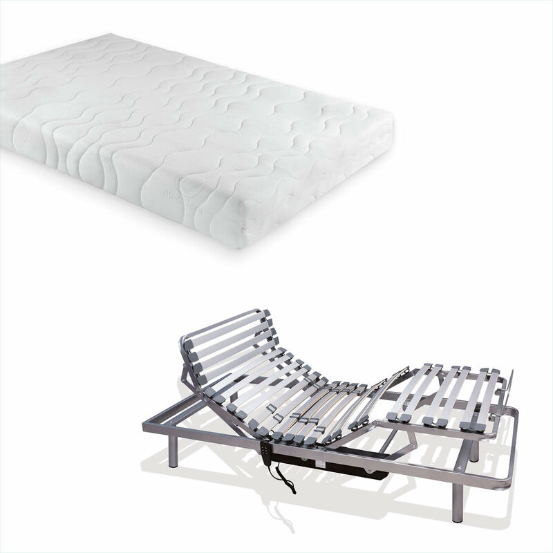 

Pack Cama Articulada 5 planos + Colchón Látex | Funda Aloe Vera | Núcleo Látex 15cm | Altura 18cm 105 x 200 cm