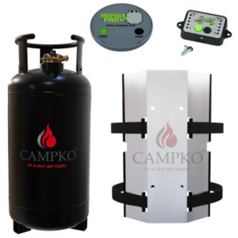 PACK CAMPKO Bouteille GPL Campko 36 L + Support mural Afficheur et Jauge Camping Car