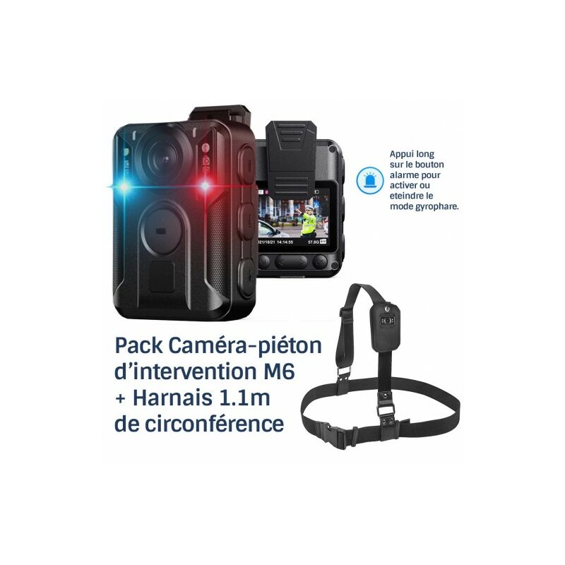 ME - Pack Caméra-piéton d'intervention gps professionnel hd 2160P 128Go ir détection visage, force de l'ordre + ceinture caméra-piéton