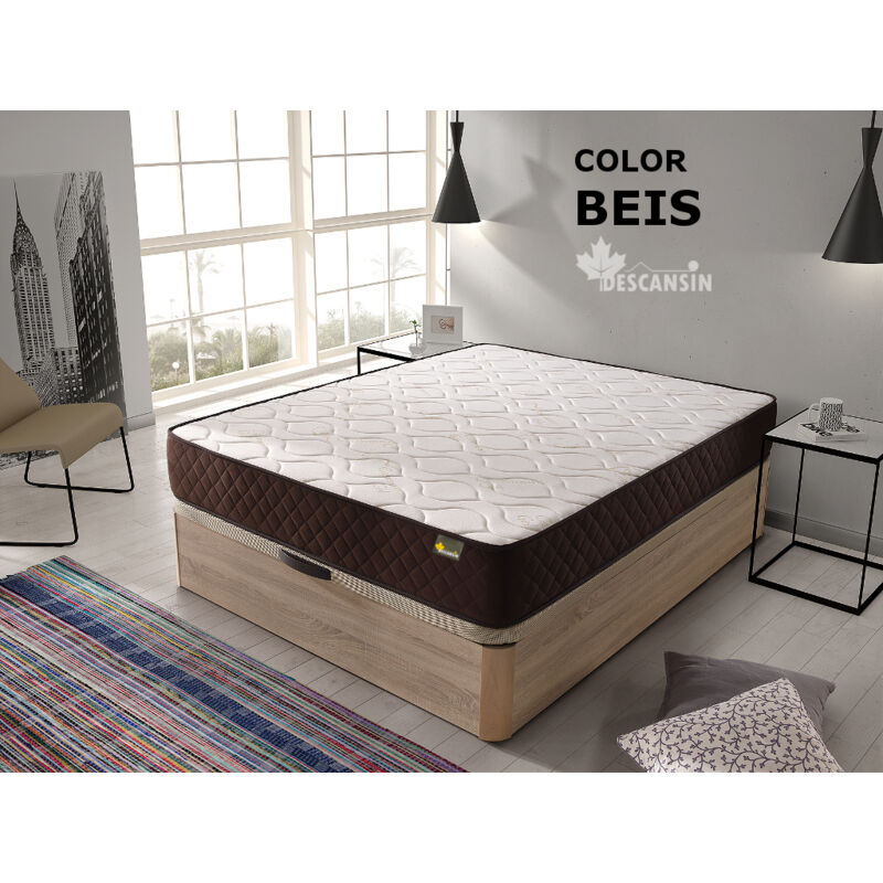 

Pack Colchón + Canapé Abatible Descansín | 135 x 190 | Beis | Máxima Comodidad | Gran Almacenaje