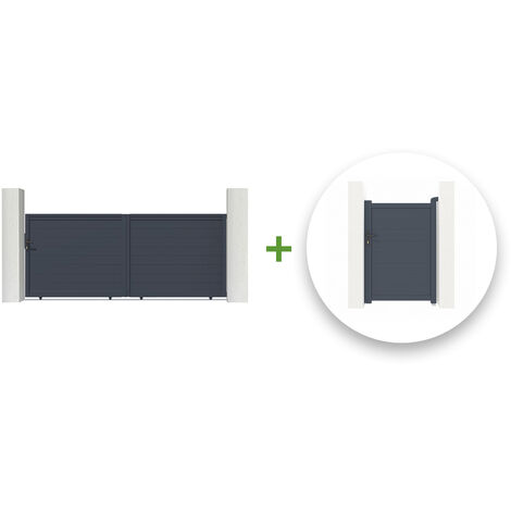 Pack cancela corredera EIGER 350 x 140 cm + cancela EIGER 100 x 140 cm