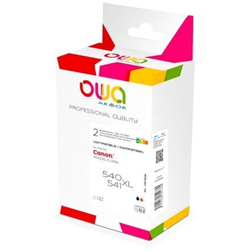 Pack cartouche Owa compatible Canon PG540XL-CL541XL couleurs pour imprimante jet d'encre