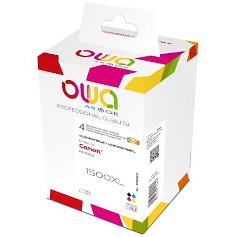 Pack cartouche Owa compatible Canon PGI1500XL couleurs pour imprimante jet d'encre