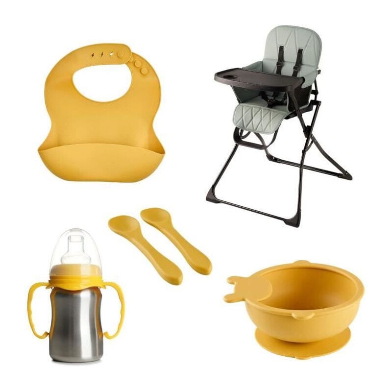 Pack chaise haute pliable Thermobaby handy - Kit repas complet et design