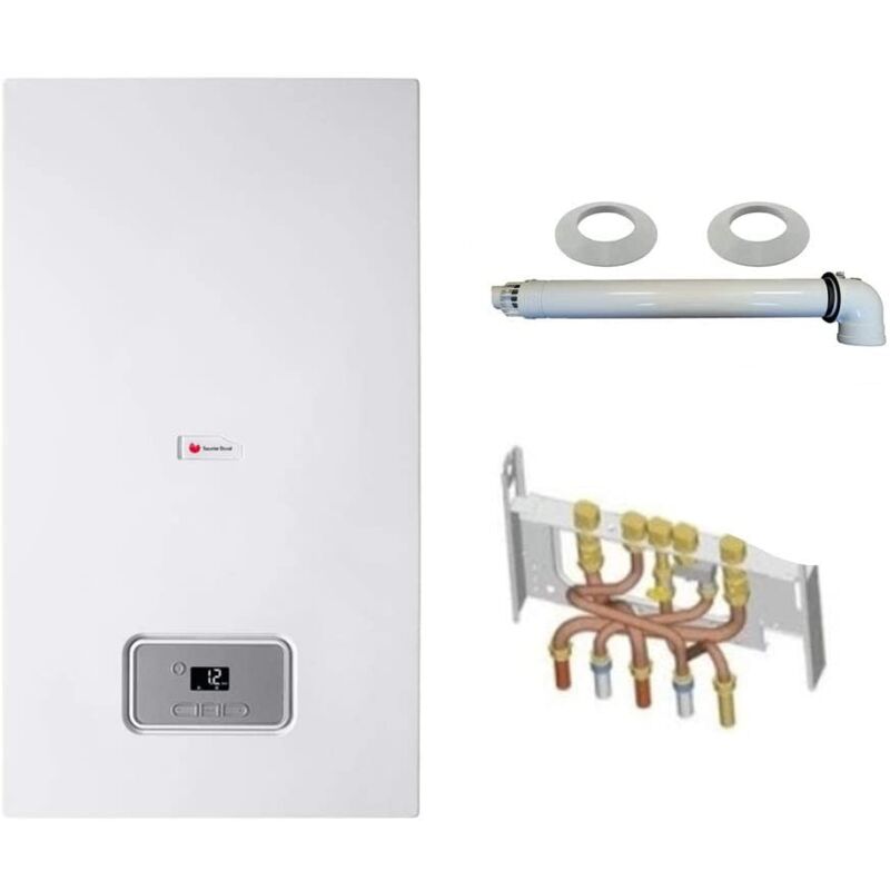 Saunier Duval - Pack chaudière complète Gaz Condensation SemiaFast Condens F25 + dosseret + ventouse