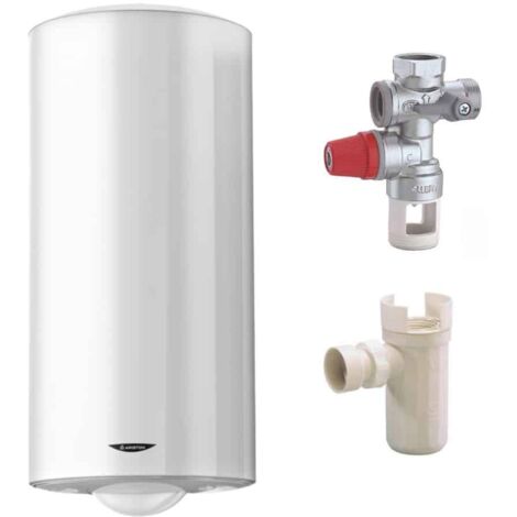 Pack Chauffe eau électrique 150 Litres Initio blindé vertical ARISTON + Groupe de sécurité 3/4 + Siphon