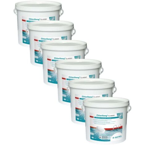 Pack Chlorilong Classic 5 kg - Galets de chlore Bayrol Quantité Pack de 6