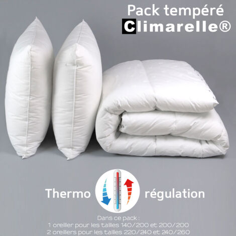 Pack Climarelle® Thermorégulation couette TEMPEREE+oreiller - 140/200 - DODO