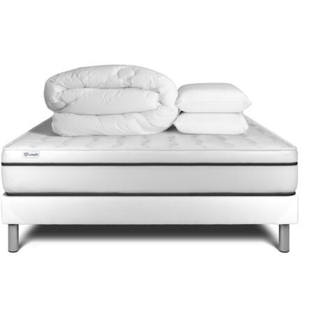 Pack Colchón blanco espuma viscoelástica 140 x 190