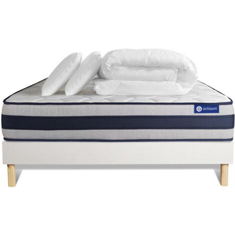 Pack Colchón blanco látex y espuma viscoelástica 140 x 190