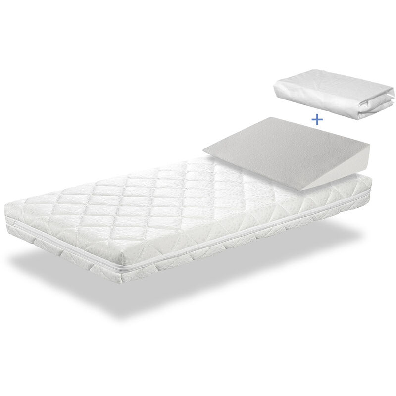 

Pack colchon Caramel 70x140 cm H 11 cm + almohada elevadora 15 + sabana protectora 70x140 cm