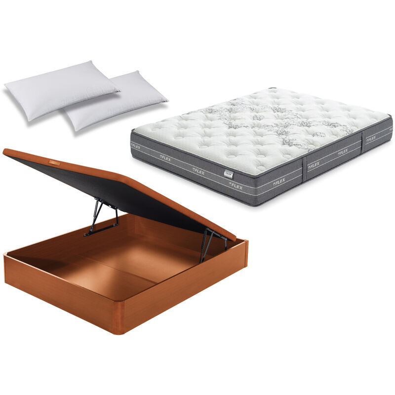 

PACK COLCHON NUBE VISCO 135x190 + CANAPE ABATIBLE REFORZADO CEREZO + ALMOHADA LIDER - Flex