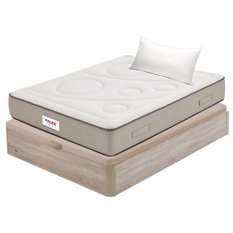 

Pack Colchon Flex Visco Airvex Supreme 105x200 + Canape Abatible Madera 19 Natural + Almohada Lider