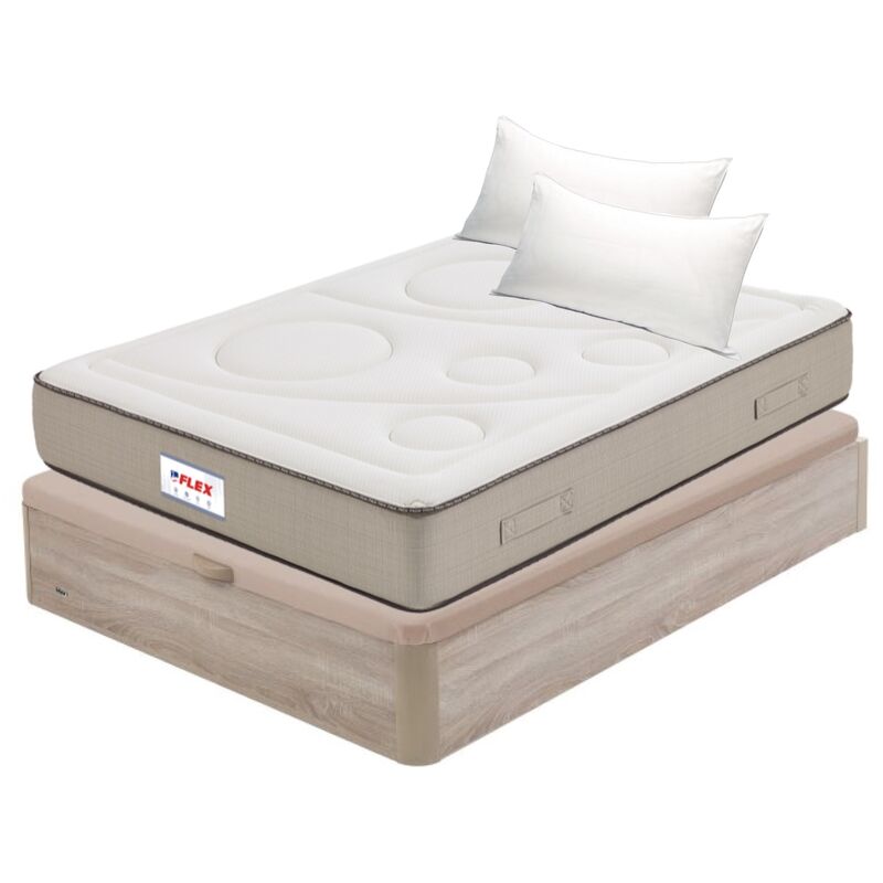 

Pack Colchon Visco Airvex Supreme 135x200 + Canape Abatible Madera 19 Natural + 2 Almohadas Lider - Flex