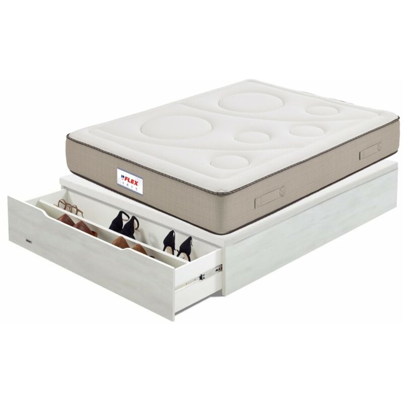 

Pack Colchón Visco Airvex Supreme + Canapé Abatible Zapatero Blanco Veta 135X190 - Flex