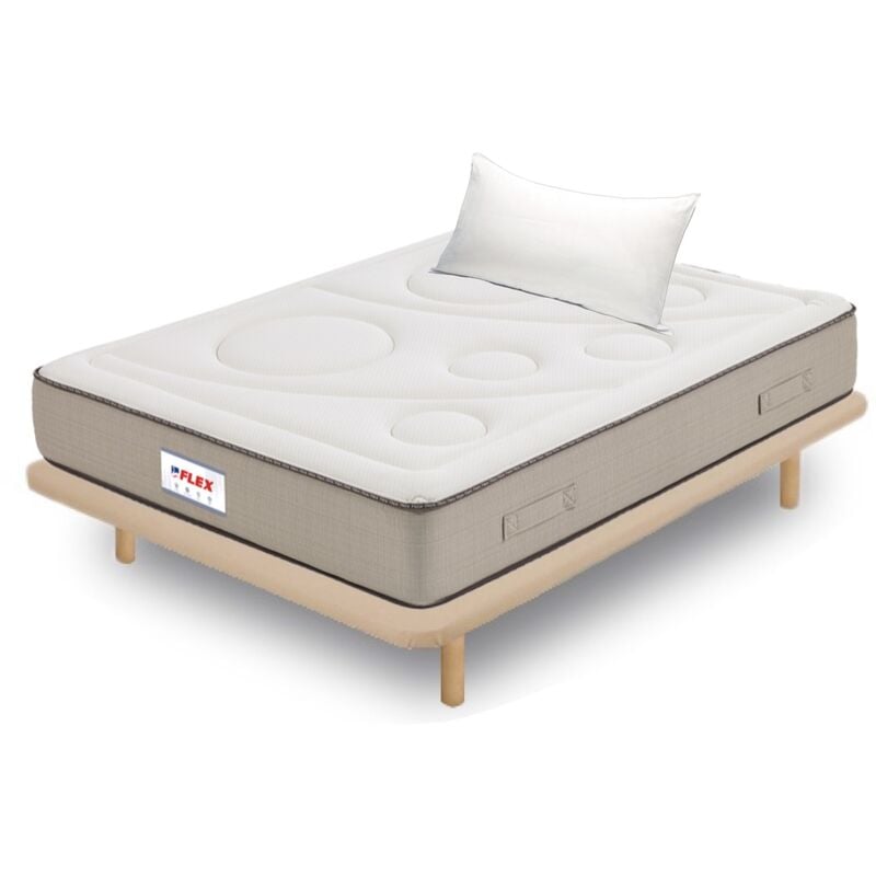 

Pack Colchon Visco Airvex Supreme 90x182 + Tapi Beige con patas + Almohada Lider - Flex