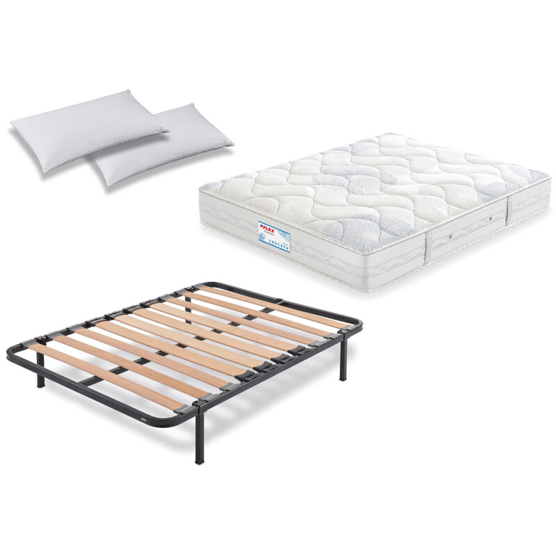 

PACK COLCHON HABANA 150x190 + SOMIER DE LAMINAS + 2 ALMOHADAS LIDER - Flex