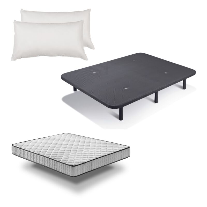 

Pack Colchón Pronature Basic + Base Tapizada con patas + Almohada fibra 90x190cm