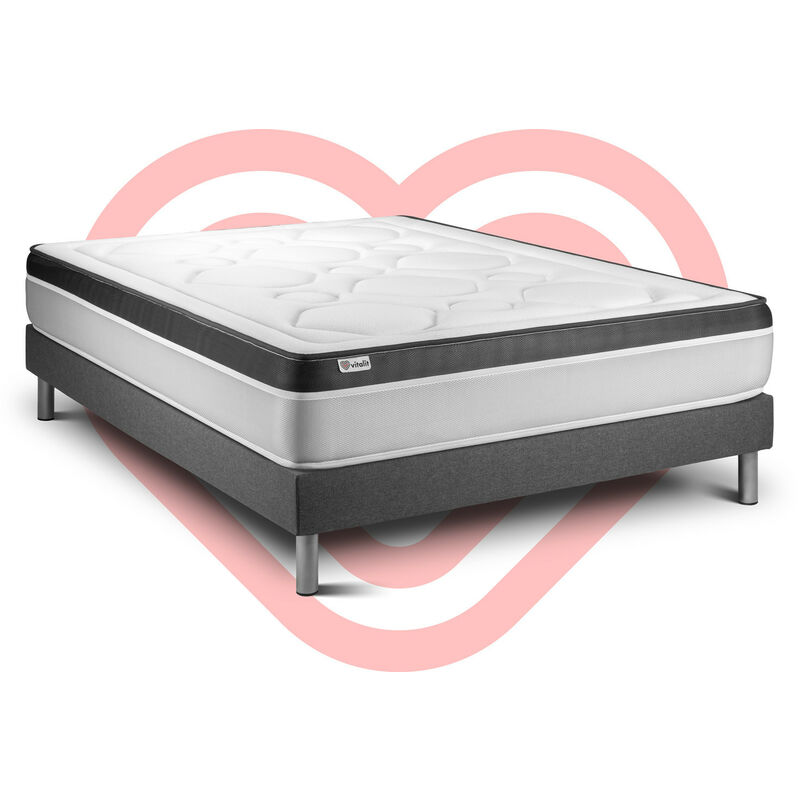 

Vitalit - Pack Colchón VITAL ERGO 160 x 190 cm + Somier multiláminas, Muelles ensacados y espuma , 7 zonas de confort