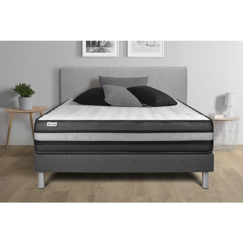 

Vitalit - Pack Colchón VITALPOWER ZEN 130 x 200 cm + Somier multiláminas, Espuma viscoelástica, 5 zonas de confort