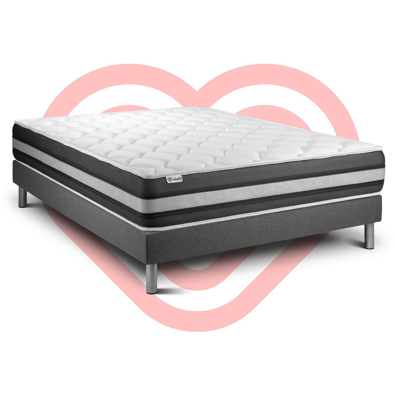 

Vitalit - Pack Colchón VITALSPRING ZEN 160 x 200 cm + Somier multiláminas, Muelles ensacados y espuma , 5 zonas de confort