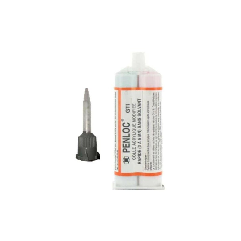 Pack Colle acrylique eleco Penloc gti 50ml - Buse mélangeuse pour colle bi composant gti
