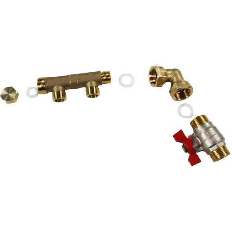 Pack collecteur distribution sanitaire/chauffage M 3/4" (20/27) - F 1/2" (15/21) - 2 Sorties Verticales Mâles 1/2" (15/21) - 1 Sortie Horizontale 1/2" (15/21) - Arcanaute