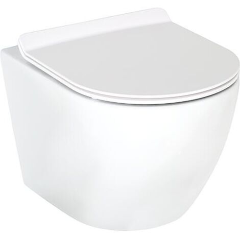 Pack combiné Arax WC suspendu à fond creux avec Silent Flush 370x370x485mm + Abattant WC blanc brillant