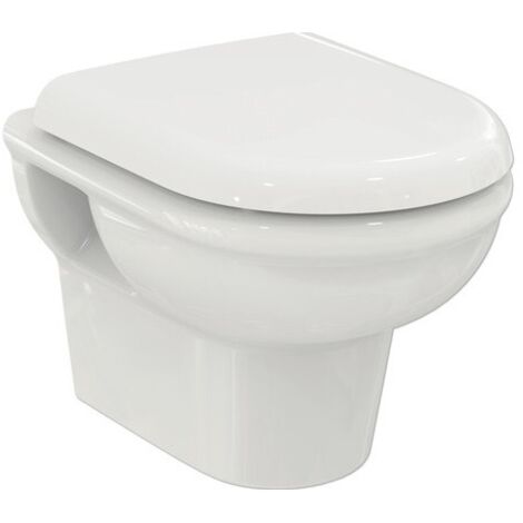 Pack combiné WC suspendu EXACTO sans bord de chasse, avec softcosing, 355 x 480 blanc IDEAL STANDARD