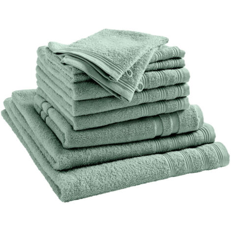 Serviettes De Toilette TODAY - Lot De 10 - 50x90 Cm 100% Coton - Épaisseur 450g/m² - Coloris Craie