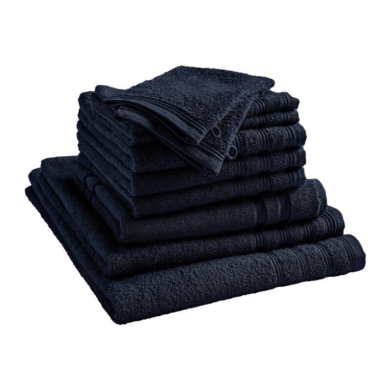 Pack complet 10 pièces 'Spa' salle de bain / 400 gr/m² - Couleur: 'Spa' Bleu Nuit
