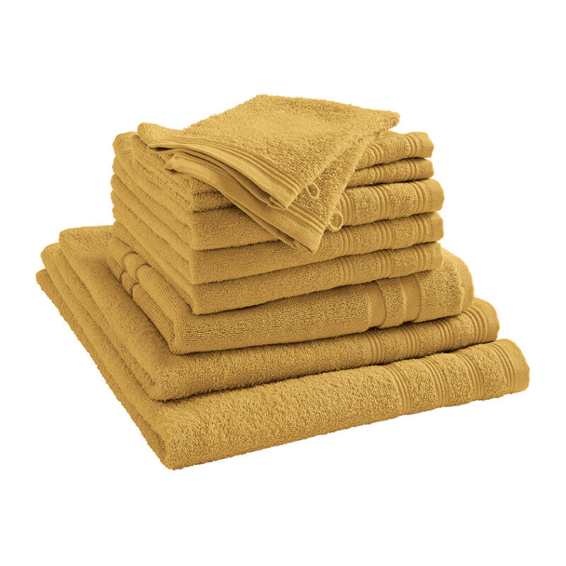 Pack complet 10 pièces 'Spa' salle de bain / 400 gr/m² - Couleur: 'Spa' Jaune Maîs