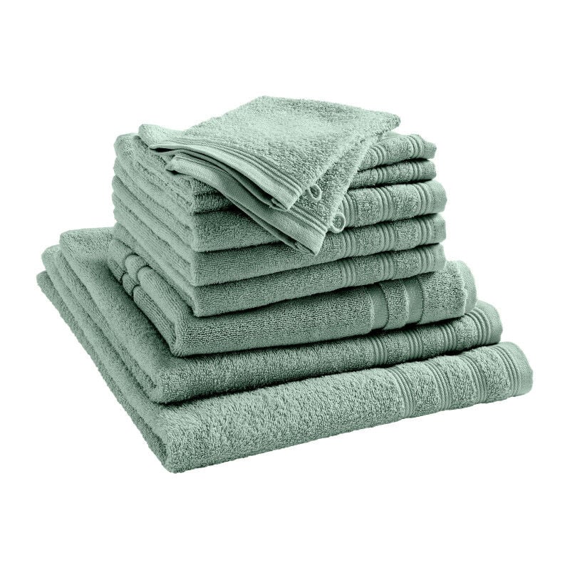 Pack complet 10 pièces 'Spa' salle de bain / 400 gr/m² - Couleur: 'Spa' Menthe
