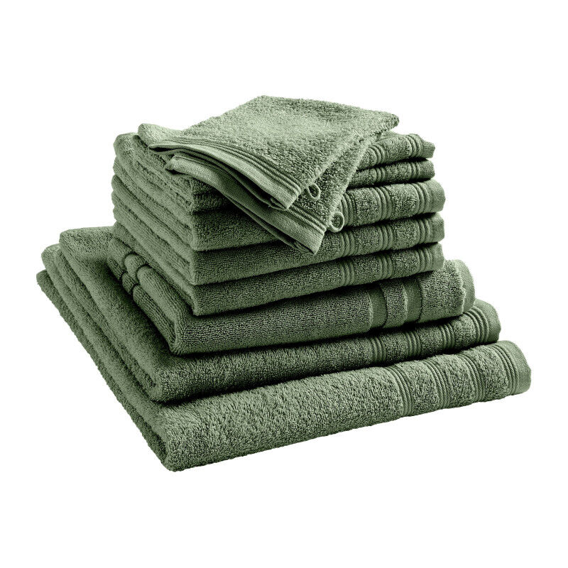 Pack complet 10 pièces 'Spa' salle de bain / 400 gr/m² - Couleur: 'Spa' Romarin