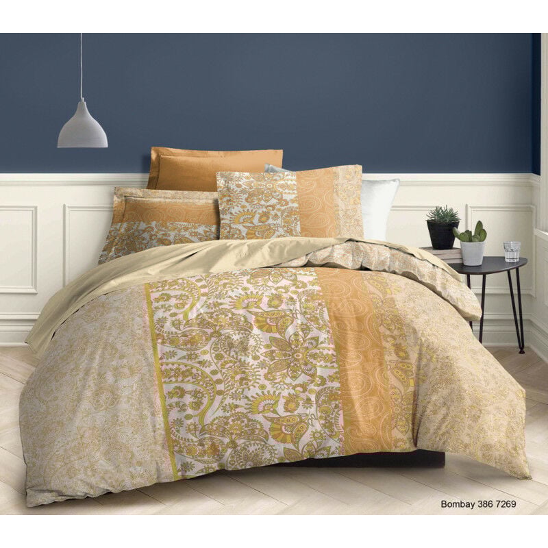 Univers Decor - Pack complet 6 pièces pour lit 2 places 140 x 190 cm Bombay Gold
