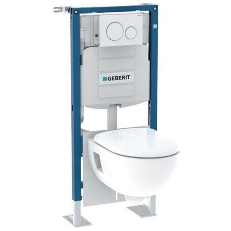 Pack complet bâti-support Duofix avec plaque Sigma20 et Pack cuvette Renova semi-caréné - GEBERIT - 118.311.KJ.2